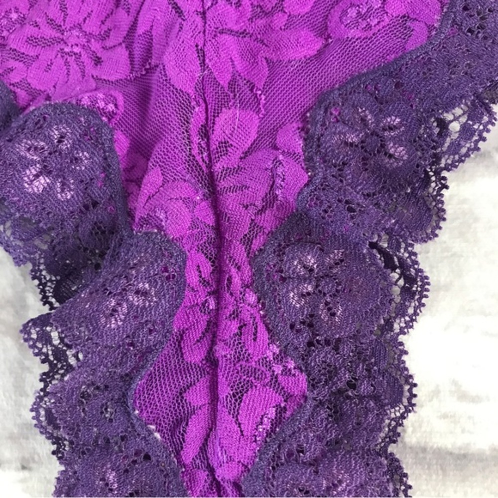 Vintage Sexy Little Things Victoria’s Secret Lace‎ Cheeky Violet/Purple - Picture 3 of 5